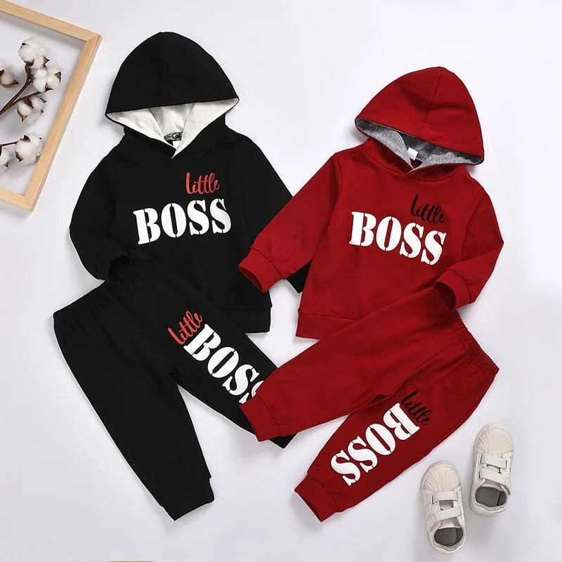 2-piece Letter Pattern Hoodie & Pants for Children Boy