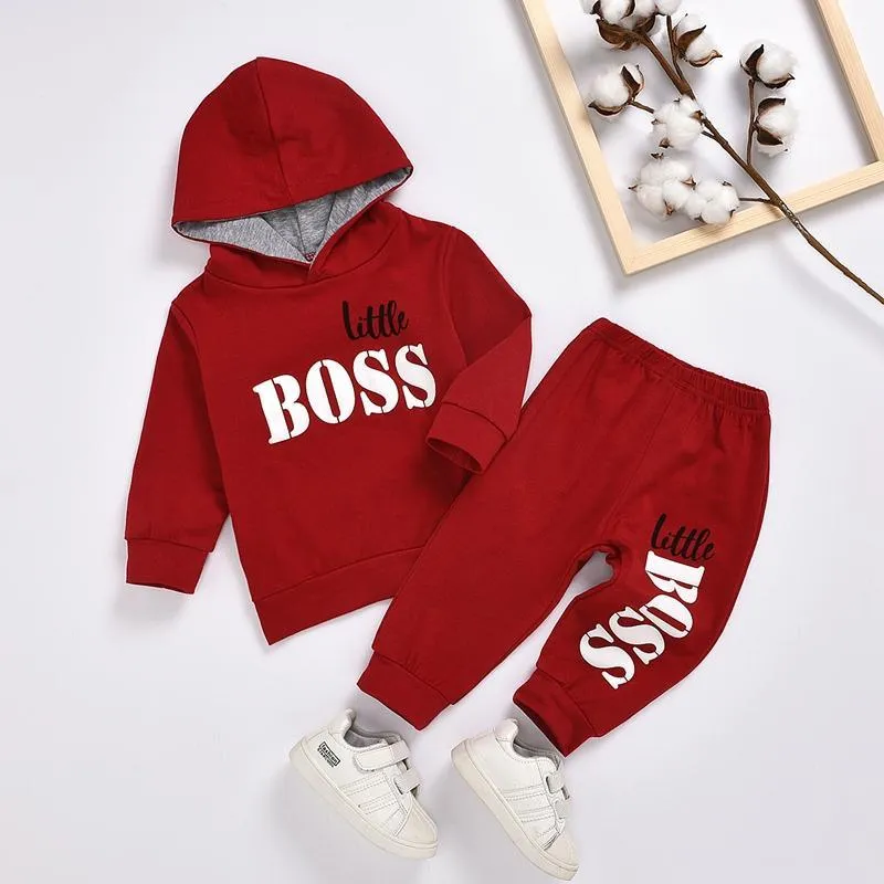 2-piece Letter Pattern Hoodie & Pants for Children Boy