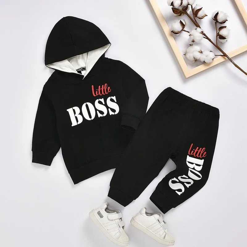 2-piece Letter Pattern Hoodie & Pants for Children Boy