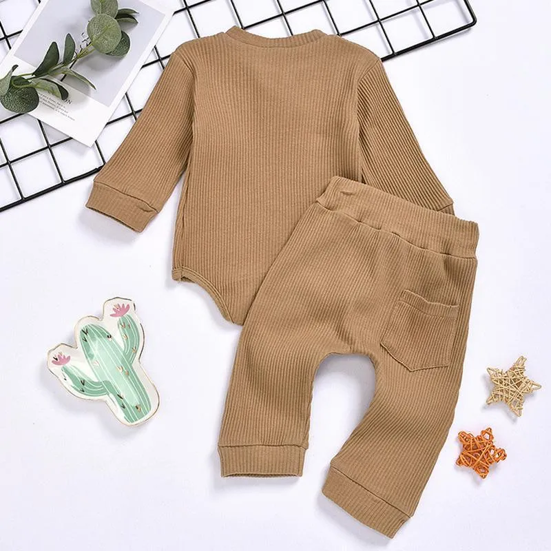 2-piece Solid Pattern Bodysuit &  Pants  for Baby