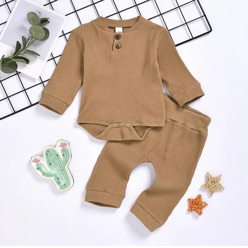 2-piece Solid Pattern Bodysuit &  Pants  for Baby