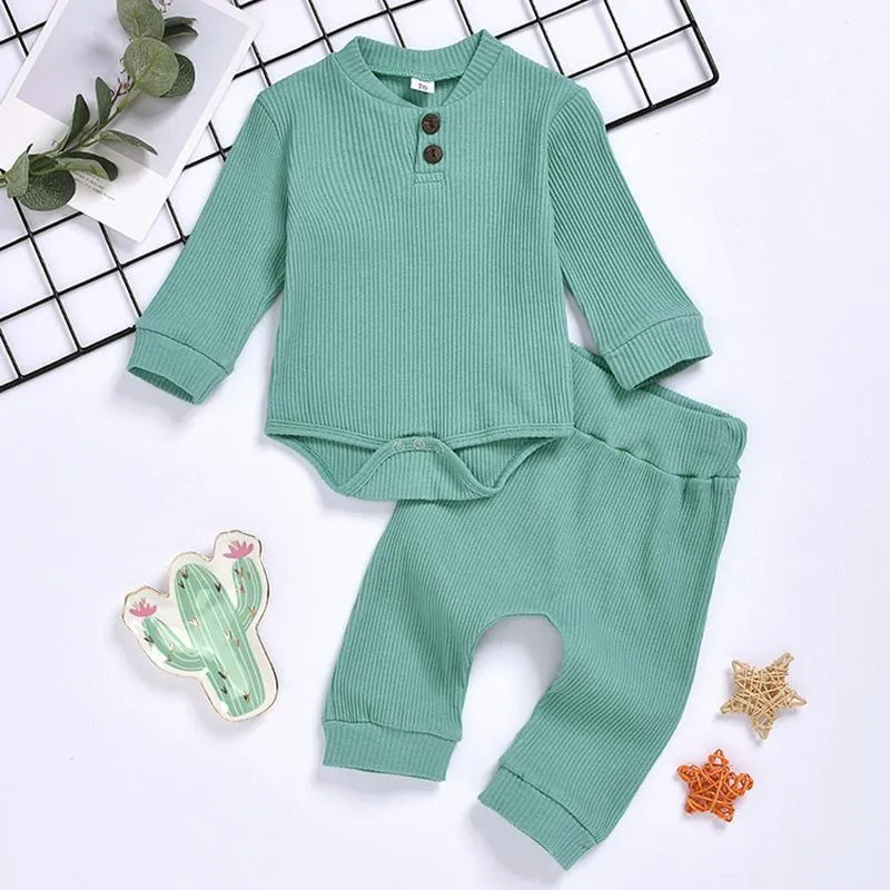 2-piece Solid Pattern Bodysuit &  Pants  for Baby