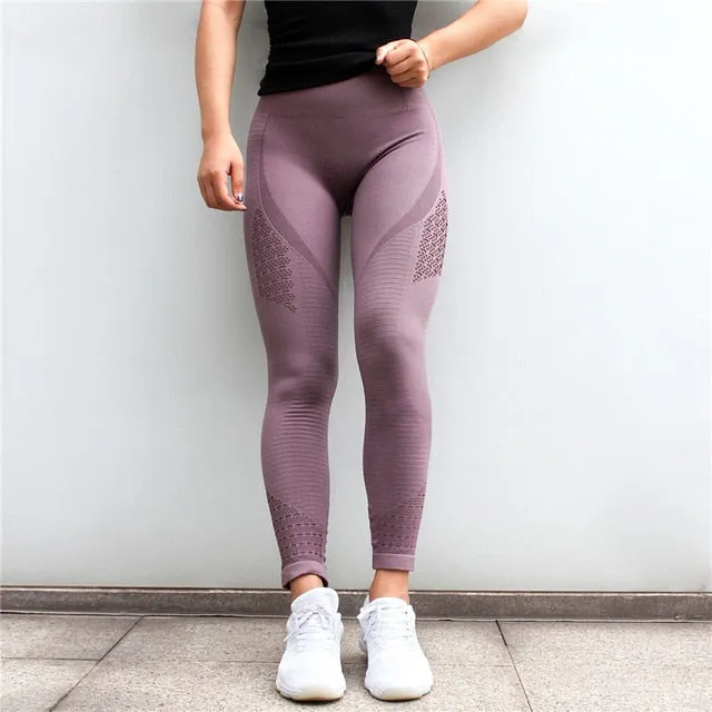 2 Piece Sports Gym Fitness Lifting Pants Sportswear Leggings Padded Push-up Seamless Sports Bra Top Set