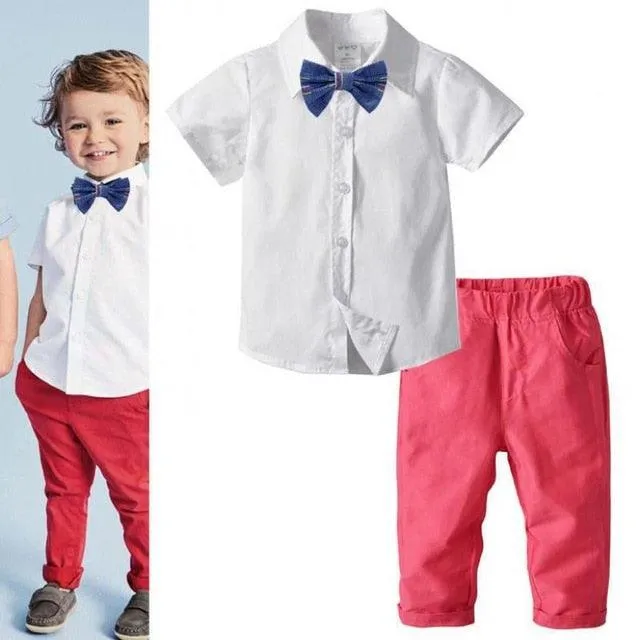 2021 New Kids Short Sleeved Clothes  Baby  Set Boy Western style outfits Kids chirldren clothing Vendor