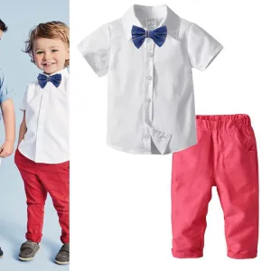 2021 New Kids Short Sleeved Clothes  Baby  Set Boy Western style outfits Kids chirldren clothing Vendor