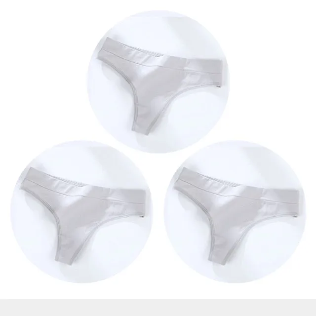 3 Pack Cotton Woman Thong Seamless Sports Panties Sexy G-string T-back Underwear Quality Soft Underpants