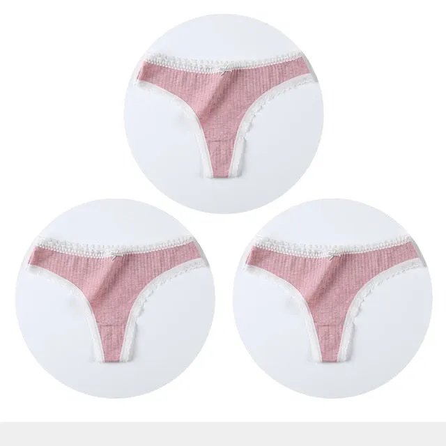 3 Pack Cotton Woman Thong Seamless Sports Panties Sexy G-string T-back Underwear Quality Soft Underpants