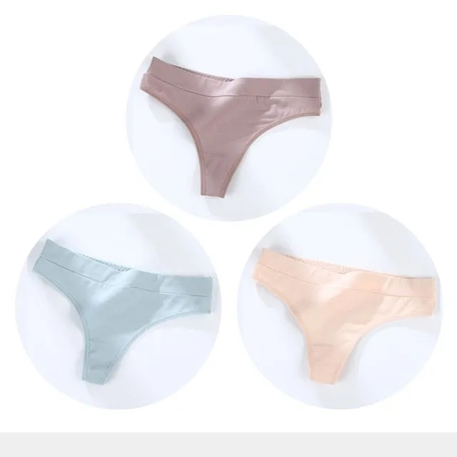 3 Pack Cotton Woman Thong Seamless Sports Panties Sexy G-string T-back Underwear Quality Soft Underpants