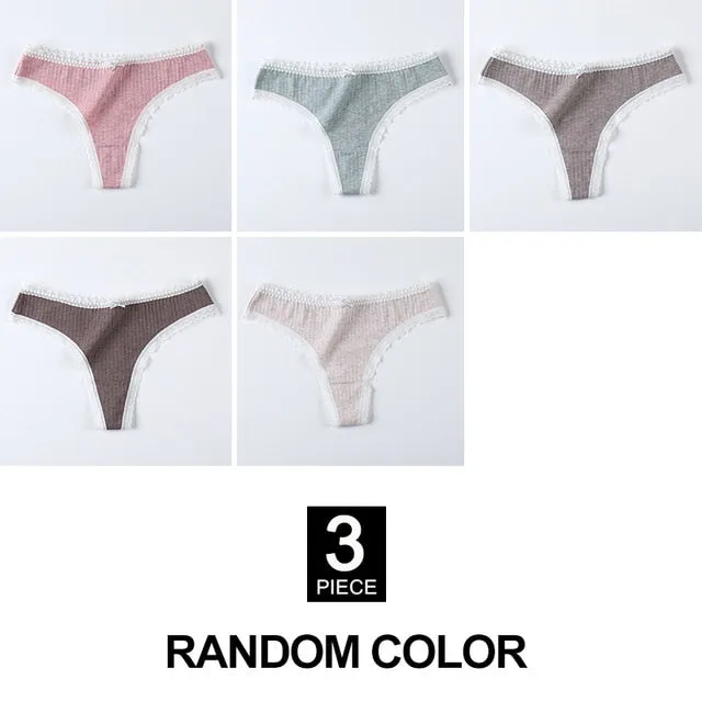 3 Pack Cotton Woman Thong Seamless Sports Panties Sexy G-string T-back Underwear Quality Soft Underpants