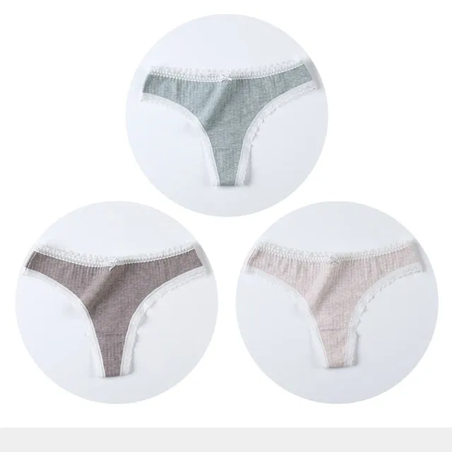 3 Pack Cotton Woman Thong Seamless Sports Panties Sexy G-string T-back Underwear Quality Soft Underpants