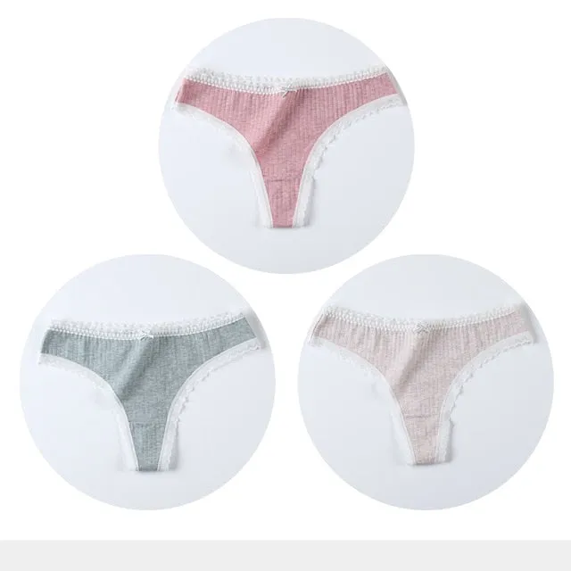 3 Pack Cotton Woman Thong Seamless Sports Panties Sexy G-string T-back Underwear Quality Soft Underpants