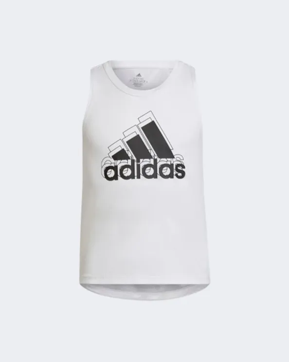 Adidas Aeroready Brandlove Girls Sportswear Tank White/Black Hm4461