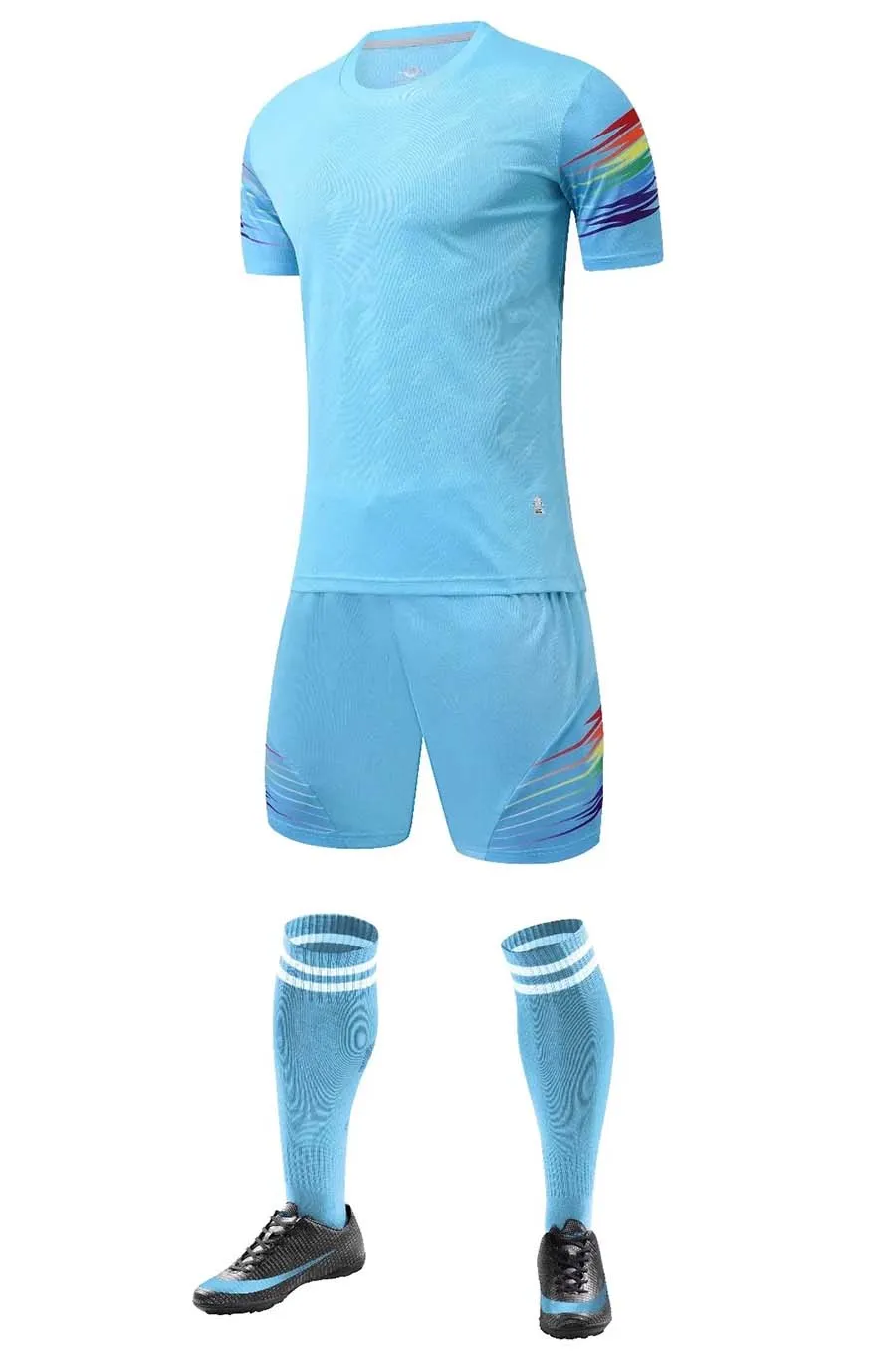 Adult Kids Football Jerseys Shorts Sets Boys and girls Soccer Uniforms Sport Clothes Set