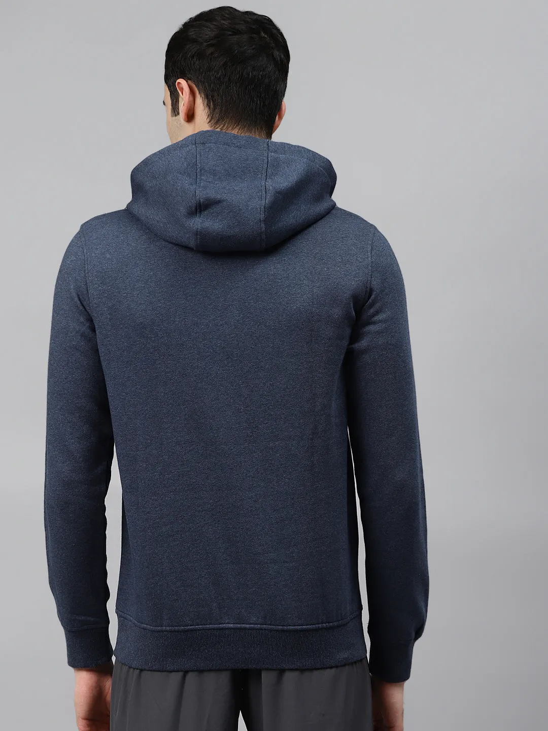 Alcis Men Navy Blue Printed Hooded Sweatshirt