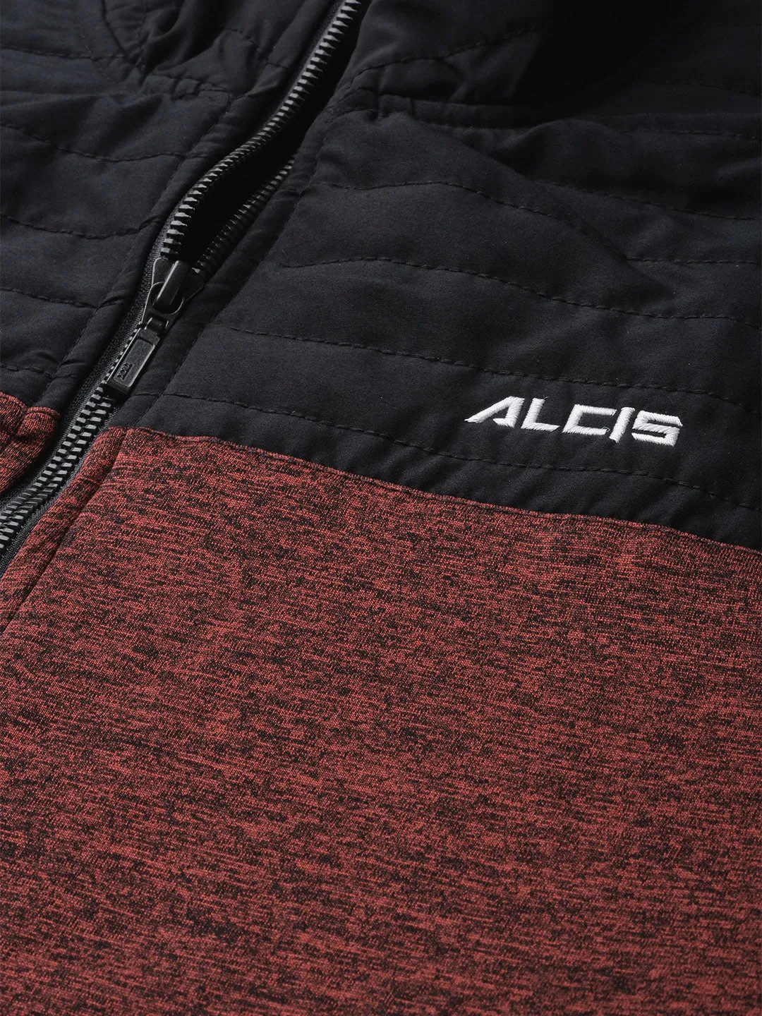 Alcis Men Rust Orange Black Colourblocked Training Jacket