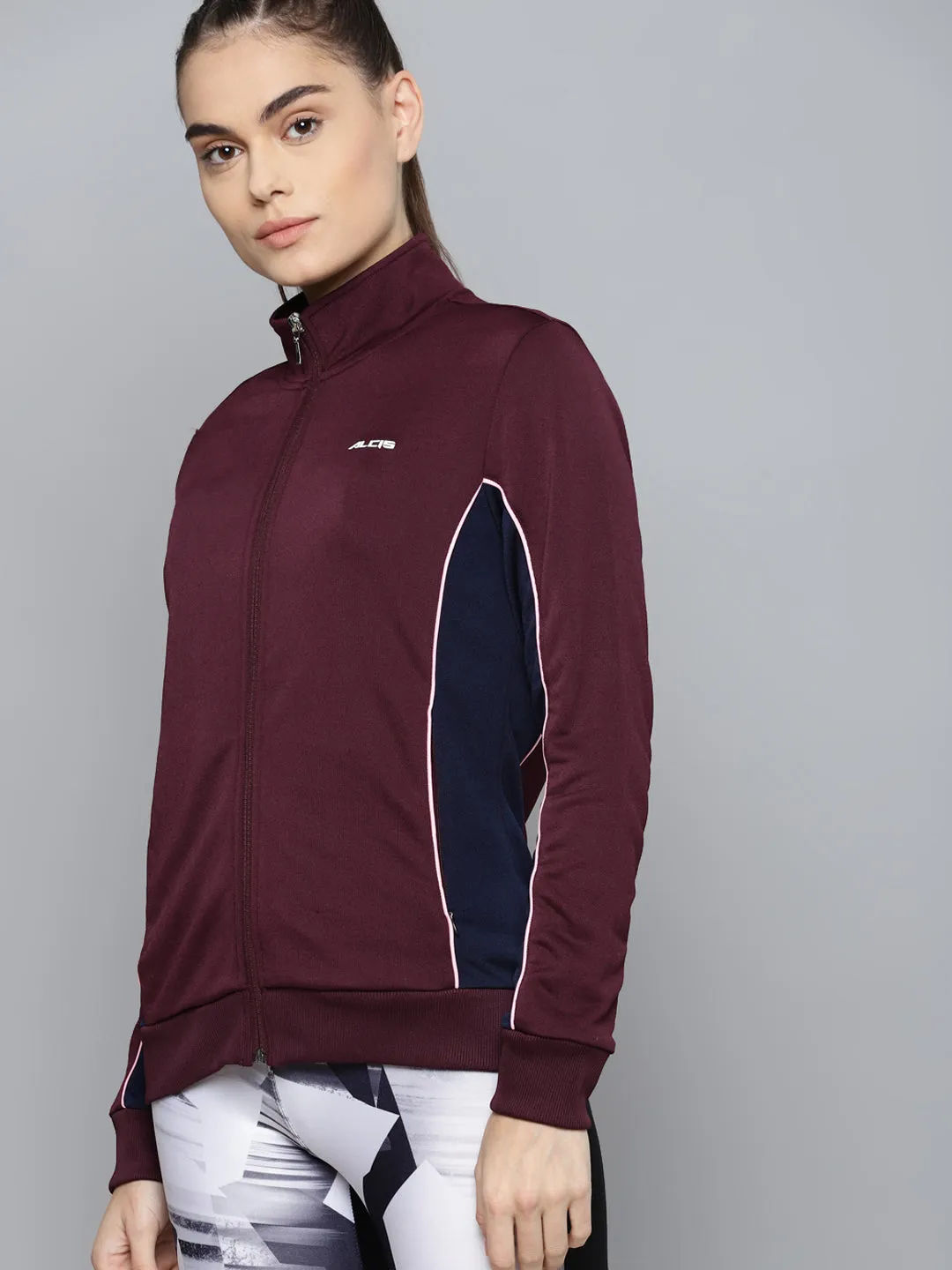 Alcis Women Solid Maroon Jackets