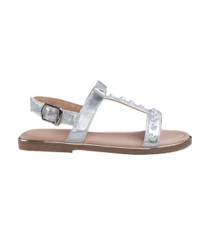 Barbara Kids Sandals for Girls - Silver