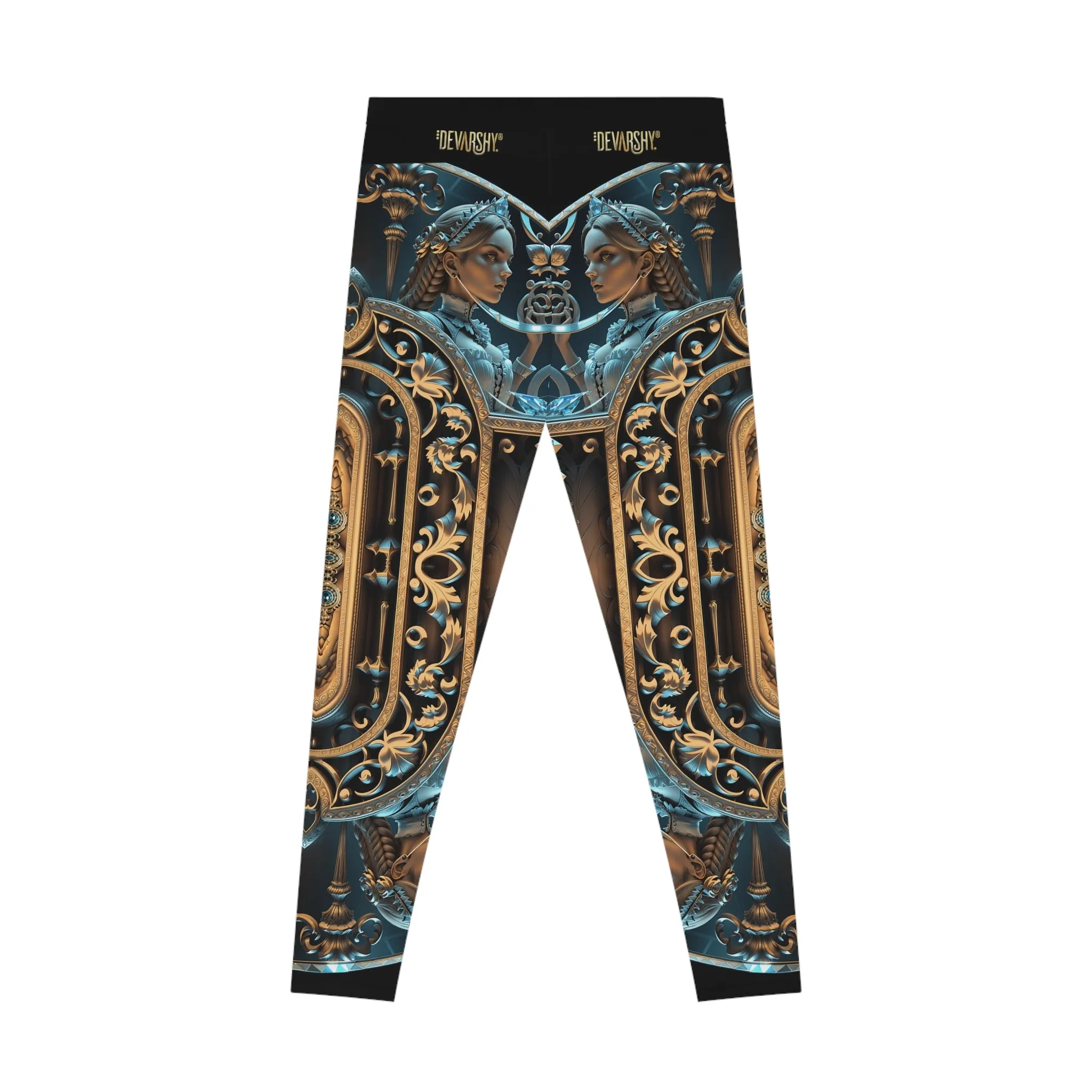 Baroque Leggings Women Spandex Leggings Casual Wear Decorative Prints Leggings Women Lounge Wear | X3476