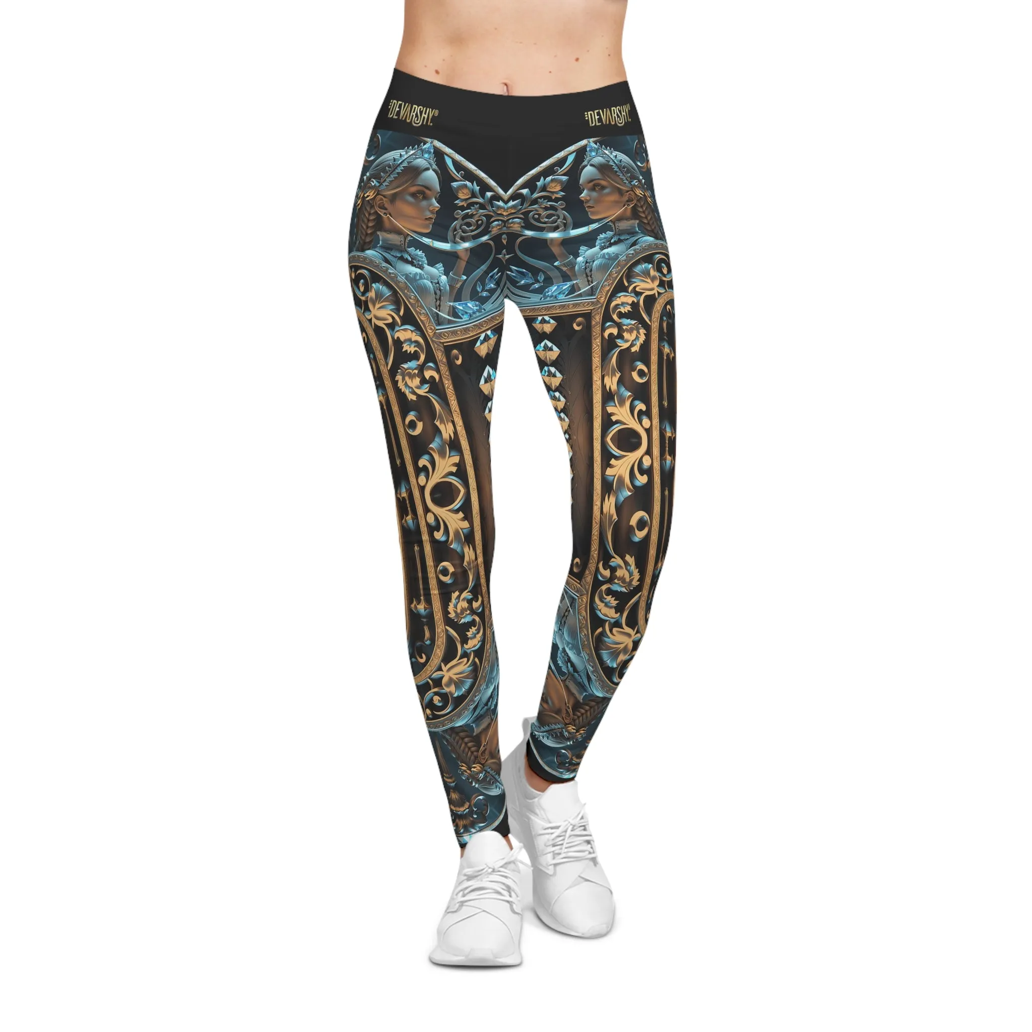 Baroque Leggings Women Spandex Leggings Casual Wear Decorative Prints Leggings Women Lounge Wear | X3476