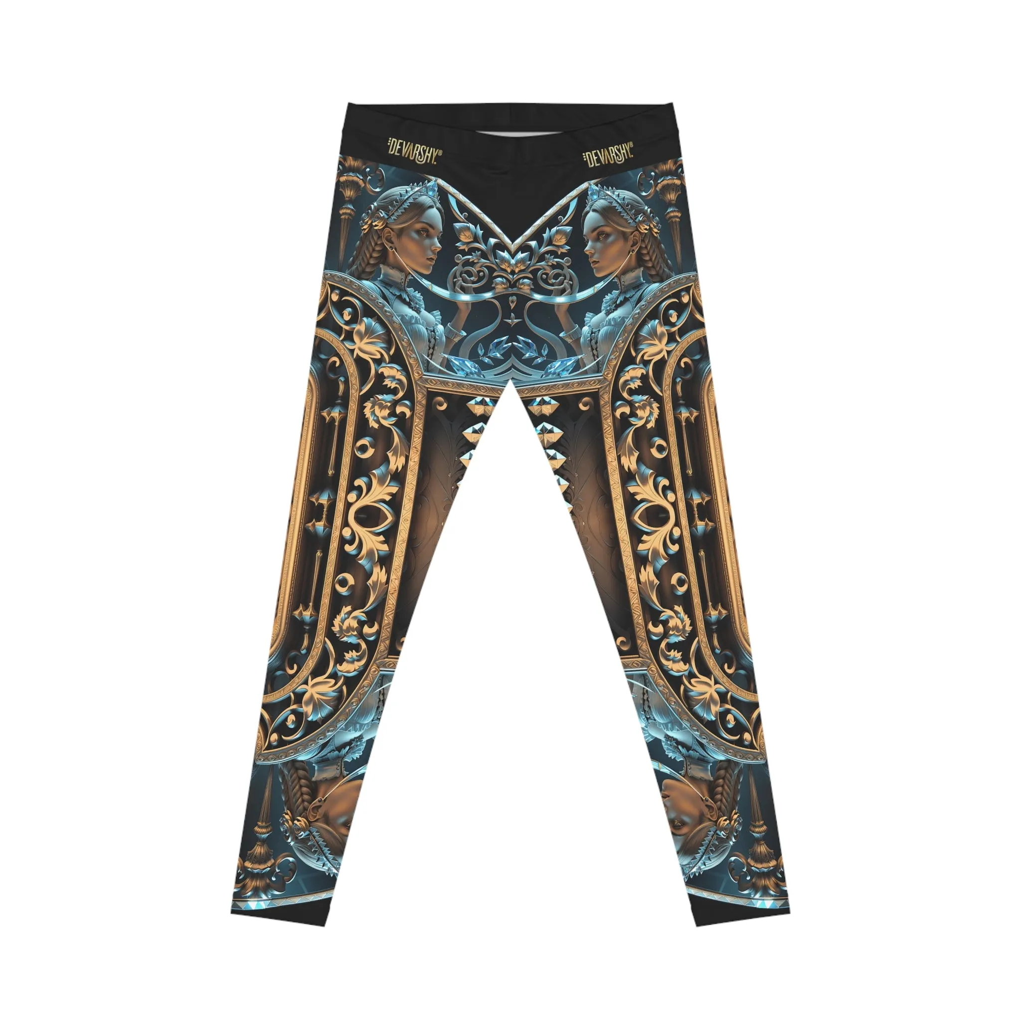 Baroque Leggings Women Spandex Leggings Casual Wear Decorative Prints Leggings Women Lounge Wear | X3476