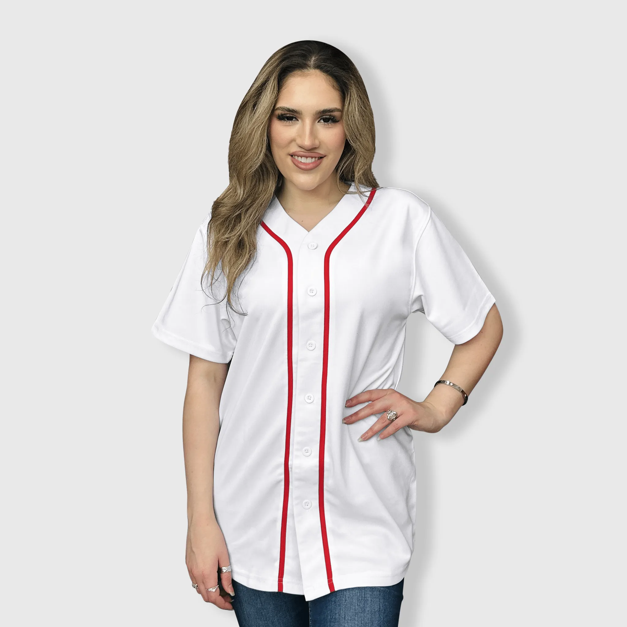 Baseball Button Down Jersey Adult