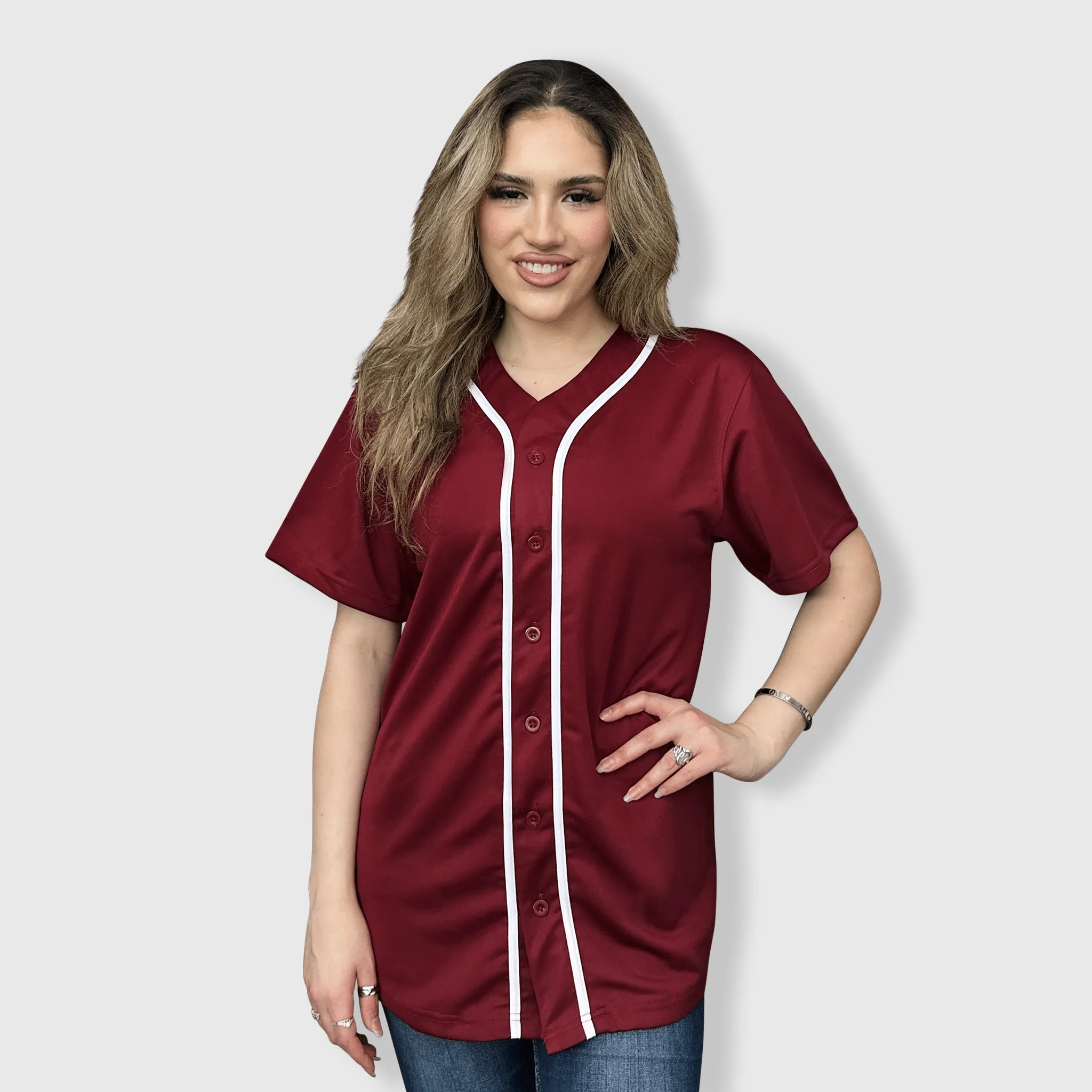 Baseball Button Down Jersey Adult