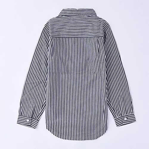 Big Boy Long Sleeve Navy Stripes Shirt