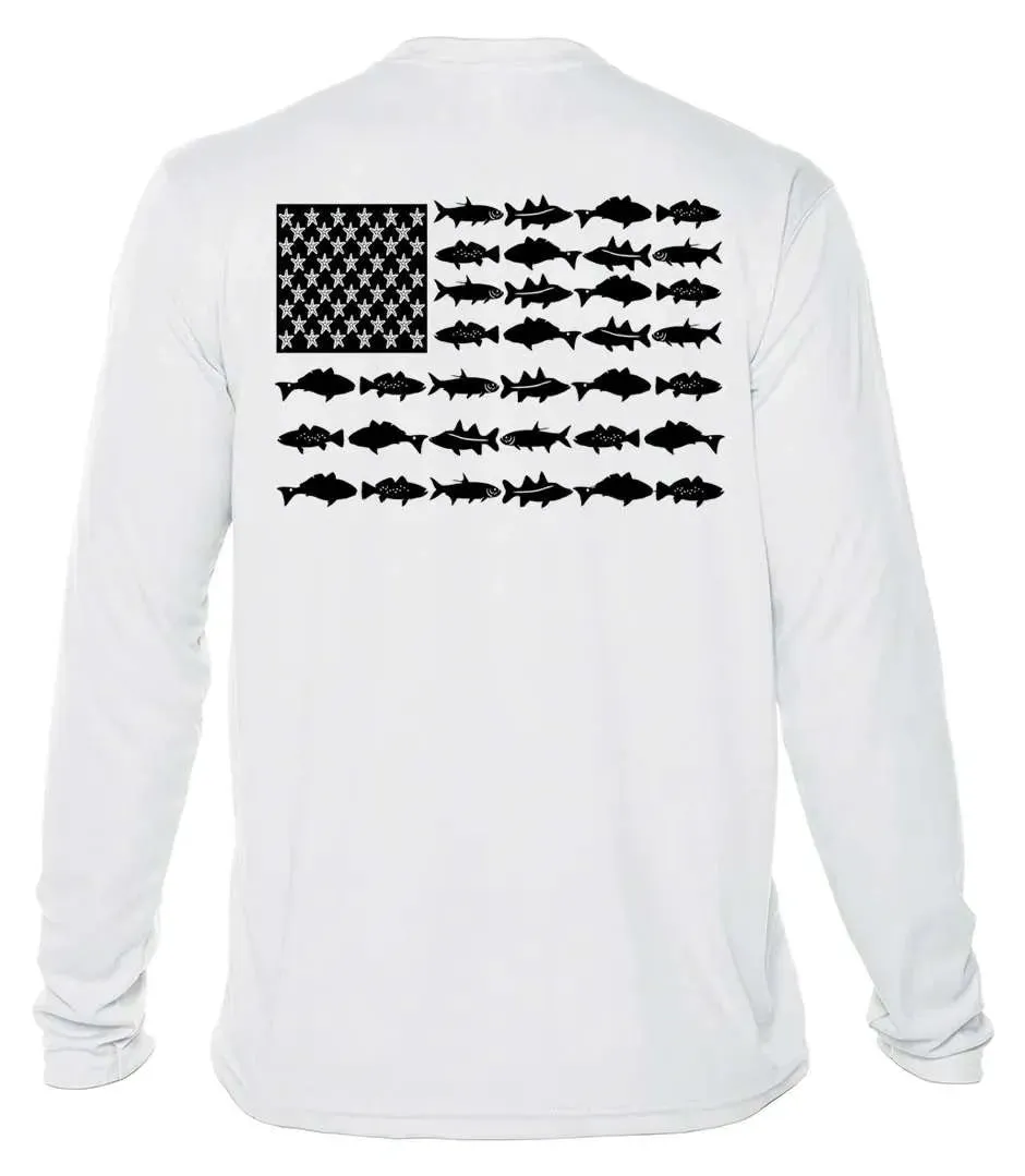 Black Fish Flag Sun Shirt - UPF50 Dryfit Shirt - No Location or Custom