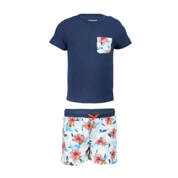 BOYS BATH SUIT SHORT SET - BLUE