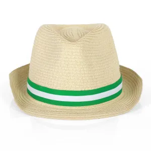 BOYS FEDORA HAT - GREEN AND WHITE