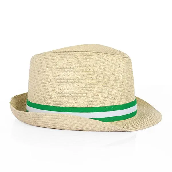 BOYS FEDORA HAT - GREEN AND WHITE