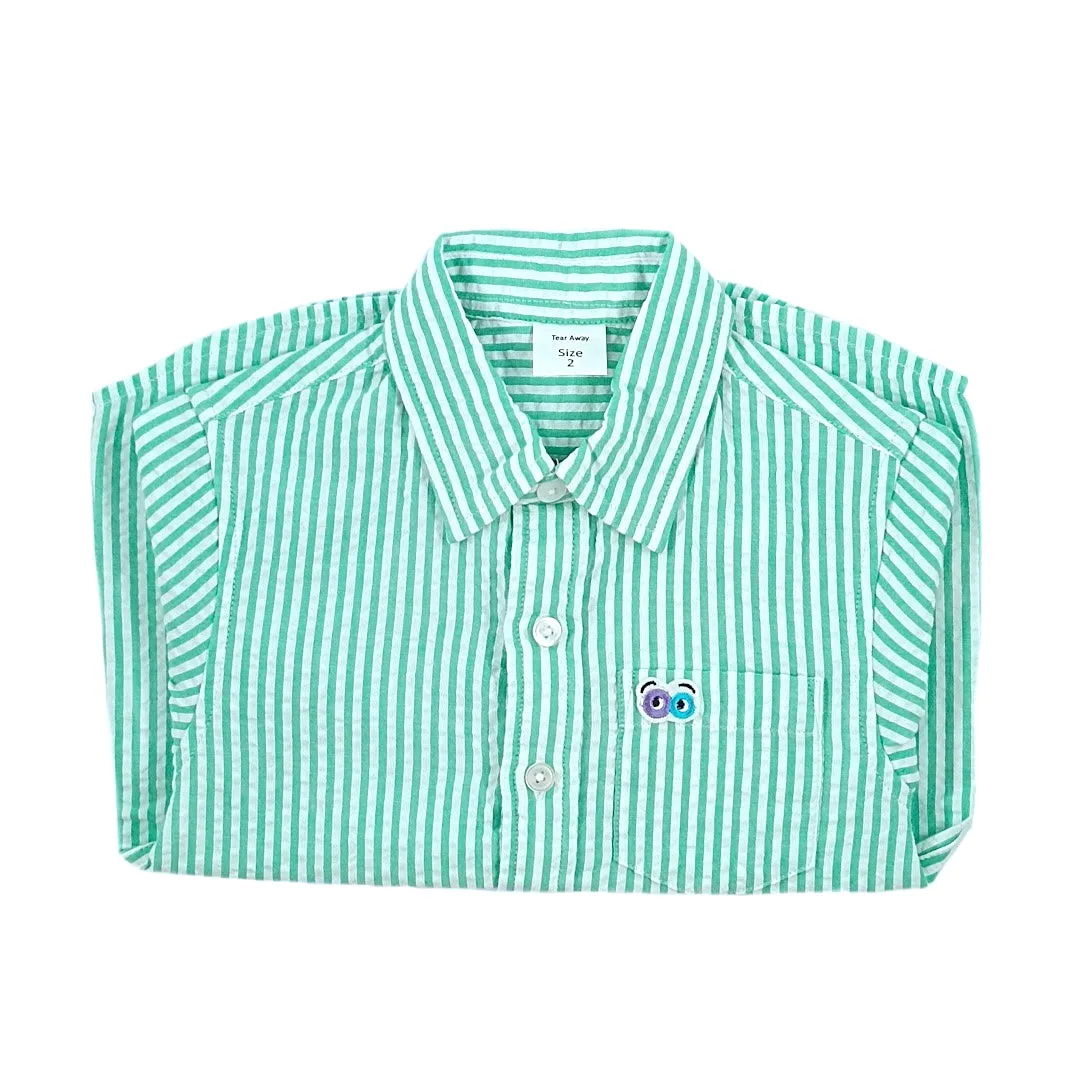 Boys Green Seersucker Shirt