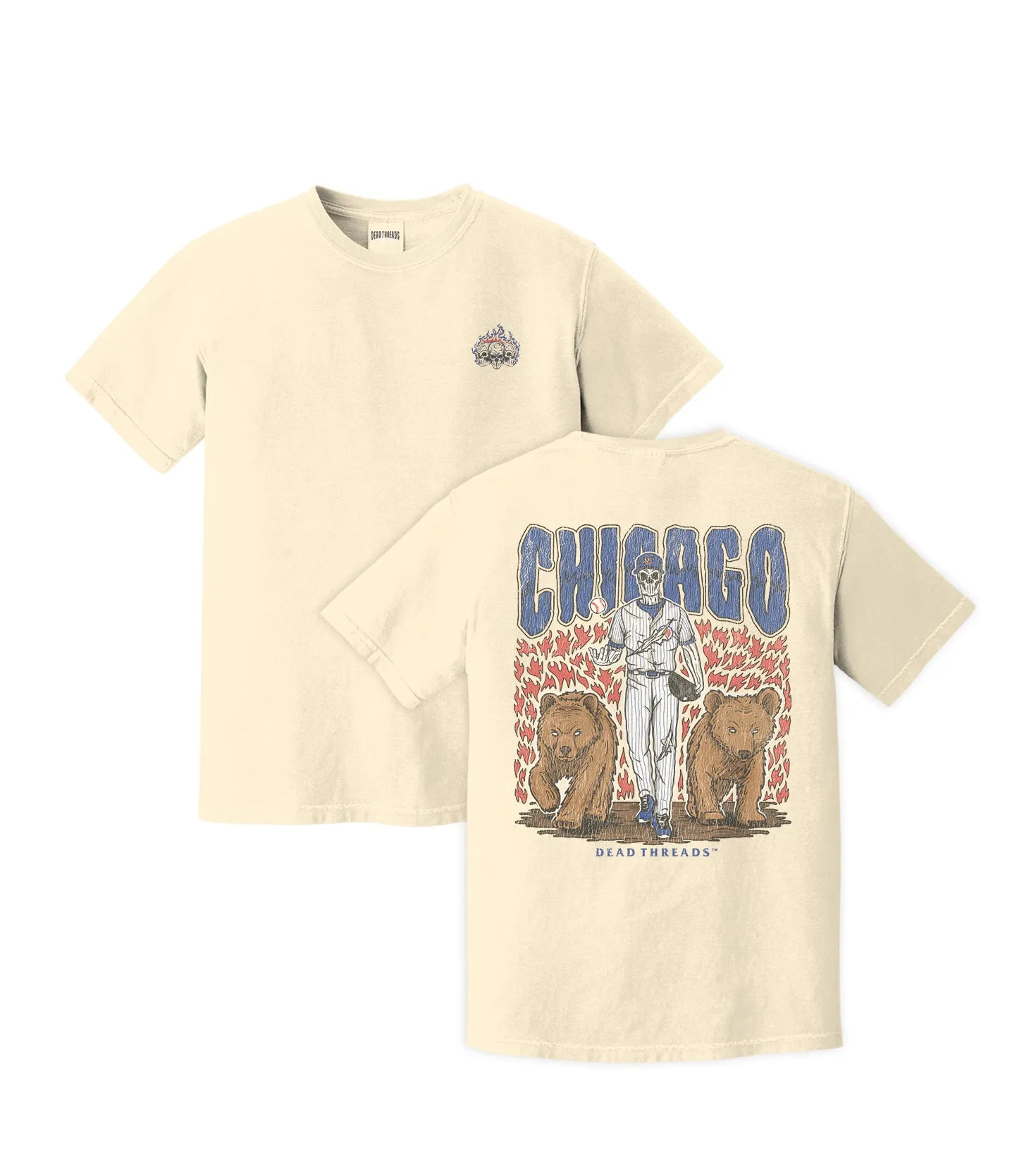 CHICAGO BASEBALL - "3 SKULL" PREMIUM SHIRT