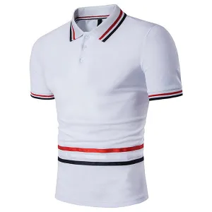 Collar Slim Fit Casual Polo Shirts Short Sleeve Turn-down