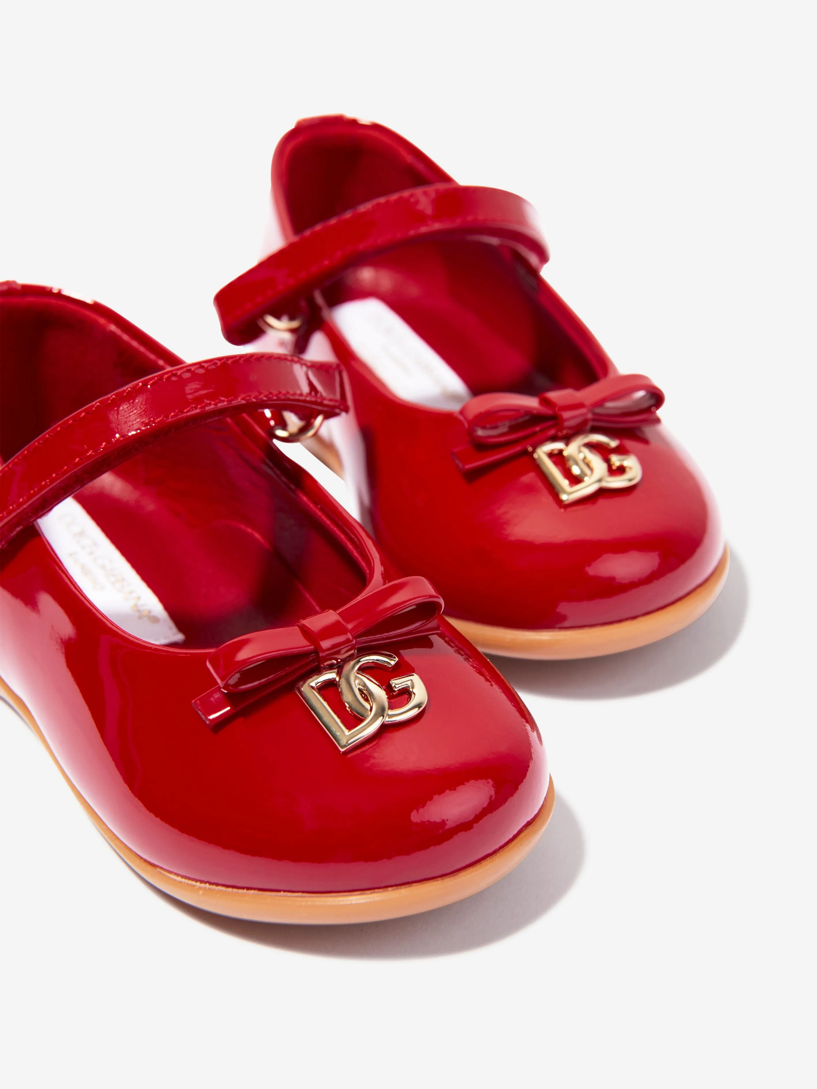 Dolce & Gabbana Girls Patent Leather Shoes in Red