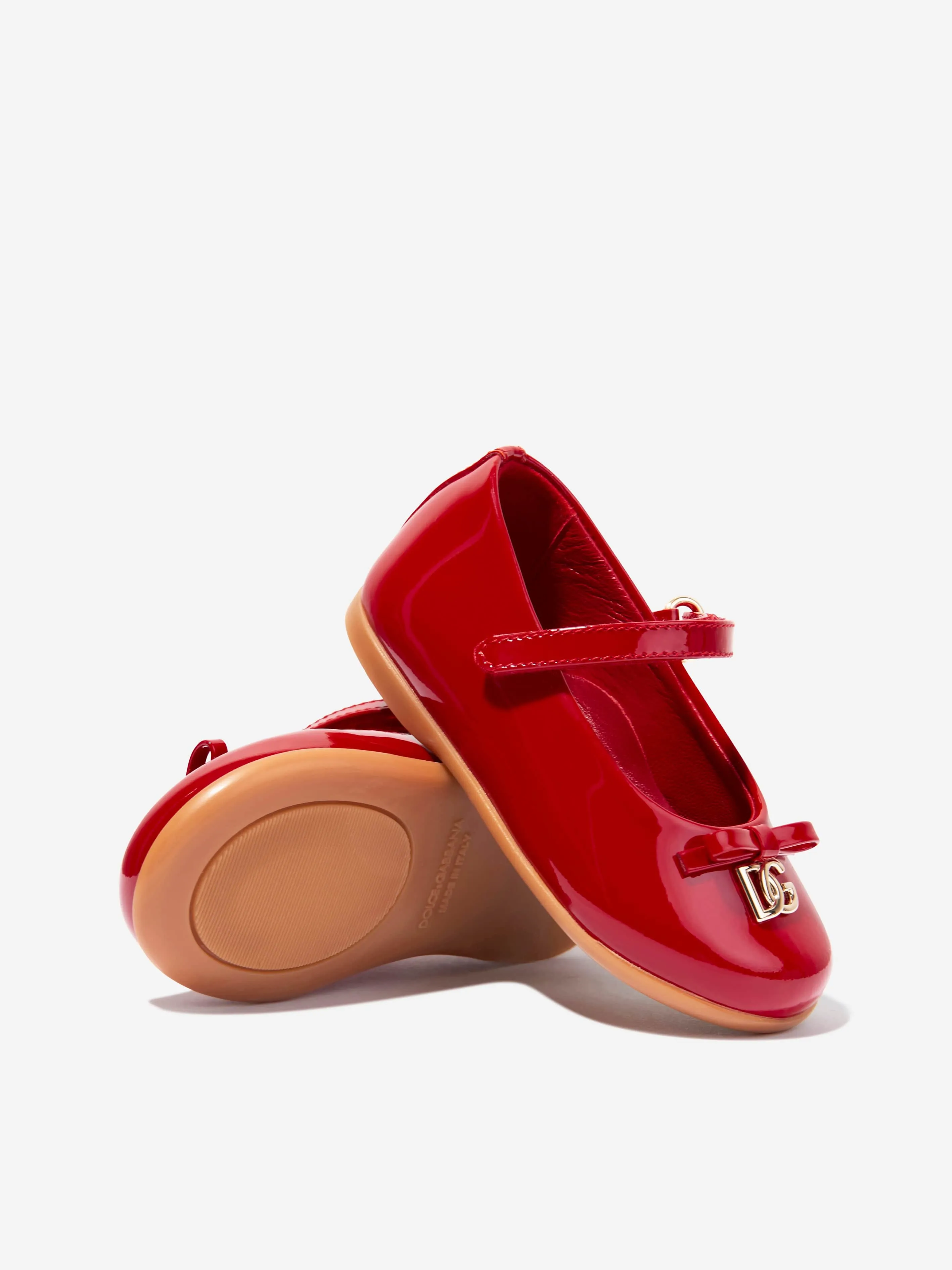 Dolce & Gabbana Girls Patent Leather Shoes in Red