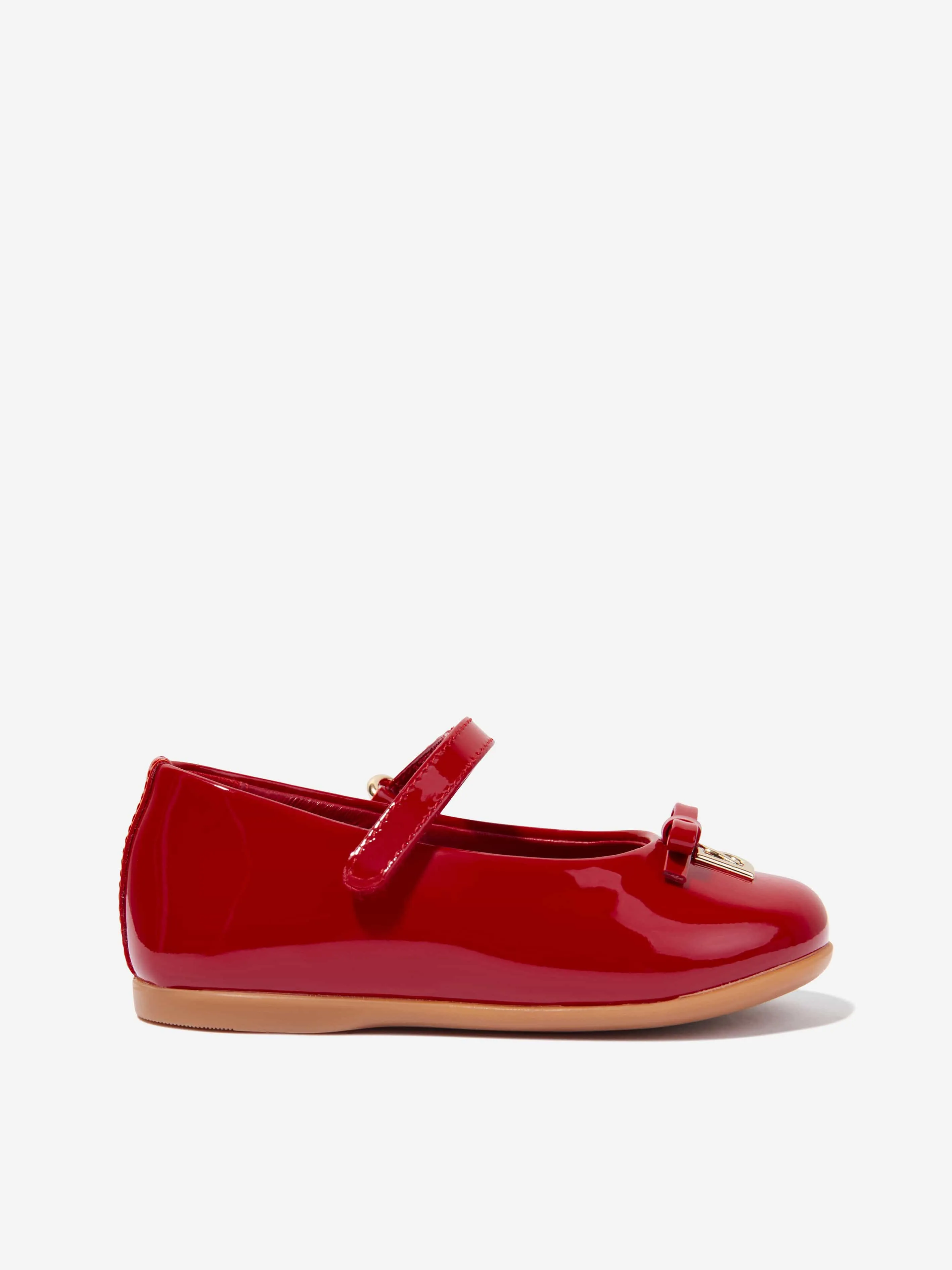 Dolce & Gabbana Girls Patent Leather Shoes in Red