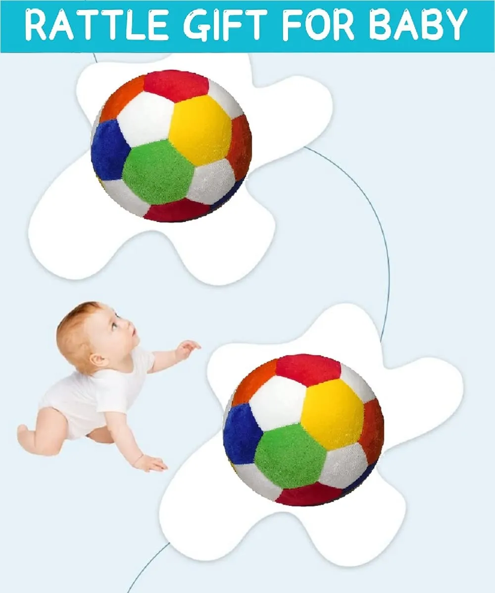 FunBlast Soft Ball for Kids - Plush Ball for Babies, Ball for Kids, Rattle Ball, Soft Balls for Baby, Balls for Babies, Toys for Kids, Football for Kids (Pack of 2 Pcs) (15 cm)