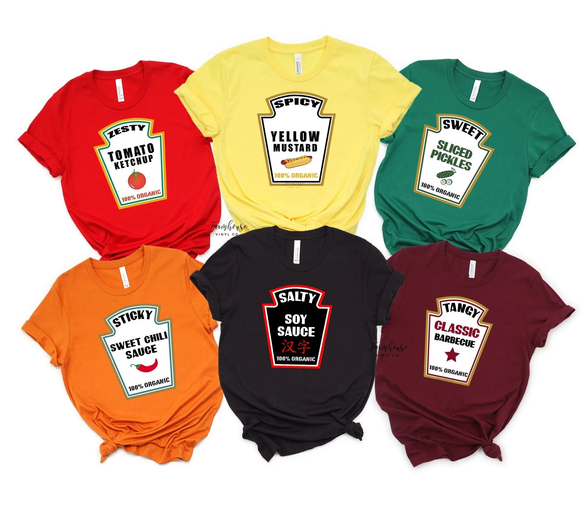 Halloween Group Condiment Shirts