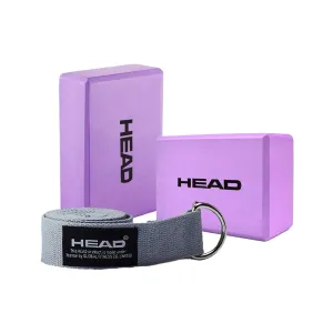 HEAD Yoga Block & Yoga Belt Strap | Yoga Blocks Set of 2 | Yoga Accessories for Men & Women | Yoga Equipment for Home Workout Support | Yoga Belt & Strap Combo to Improve Strength & Flexibility