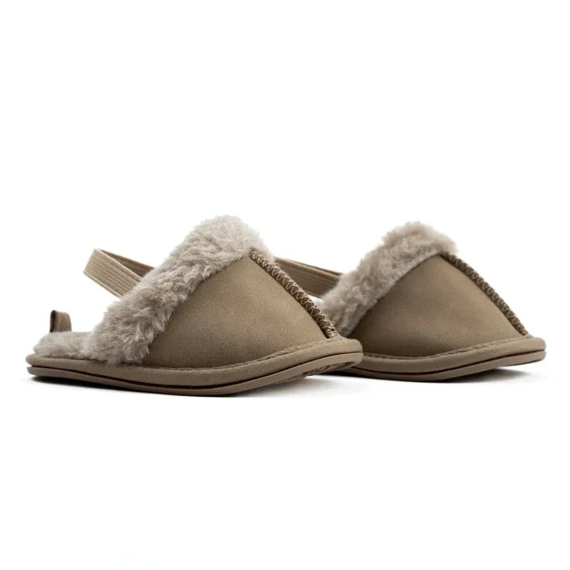 Hi Hop Suede Slippers Beige 1-1.5yr