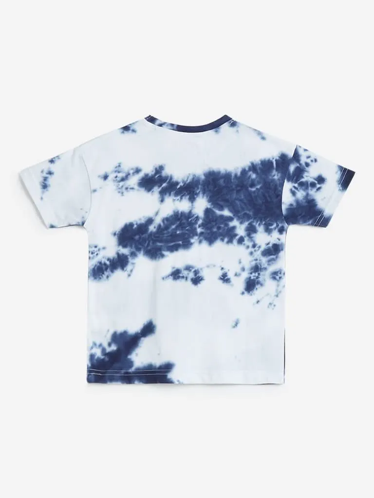 HOP Kids White Tie-Dye Printed T-Shirts