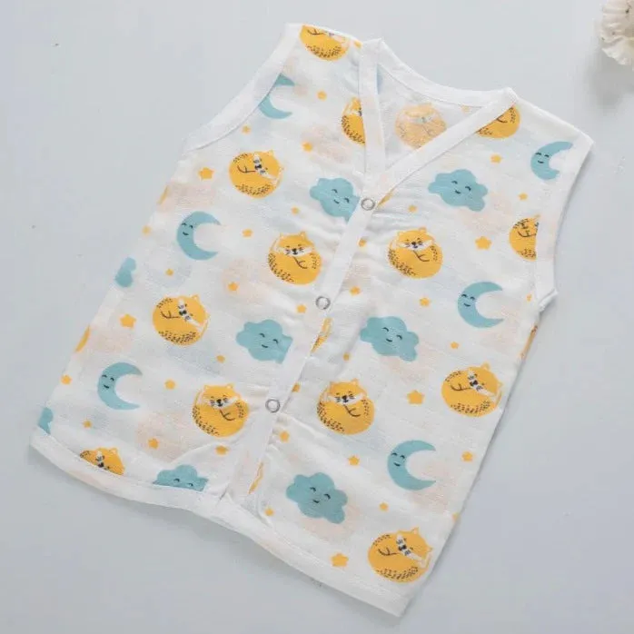 Jabla/Vest Button Type Muslin Cloth For Baby Multi Printed Pack Of 5 By MM