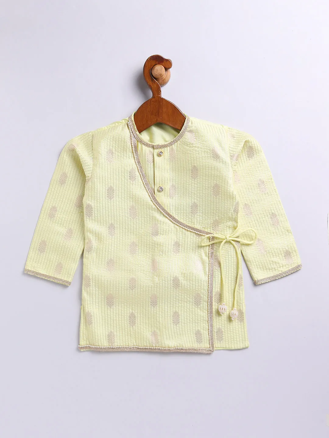 Jashvi Infant Boys Mint Green Silk Blend Ethnic Combo Set