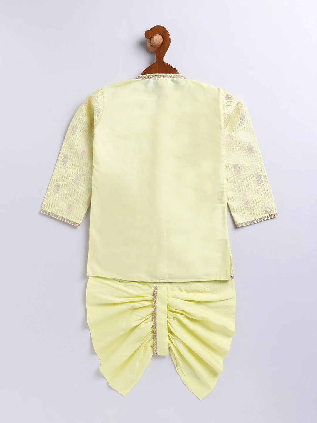 Jashvi Infant Boys Mint Green Silk Blend Ethnic Combo Set