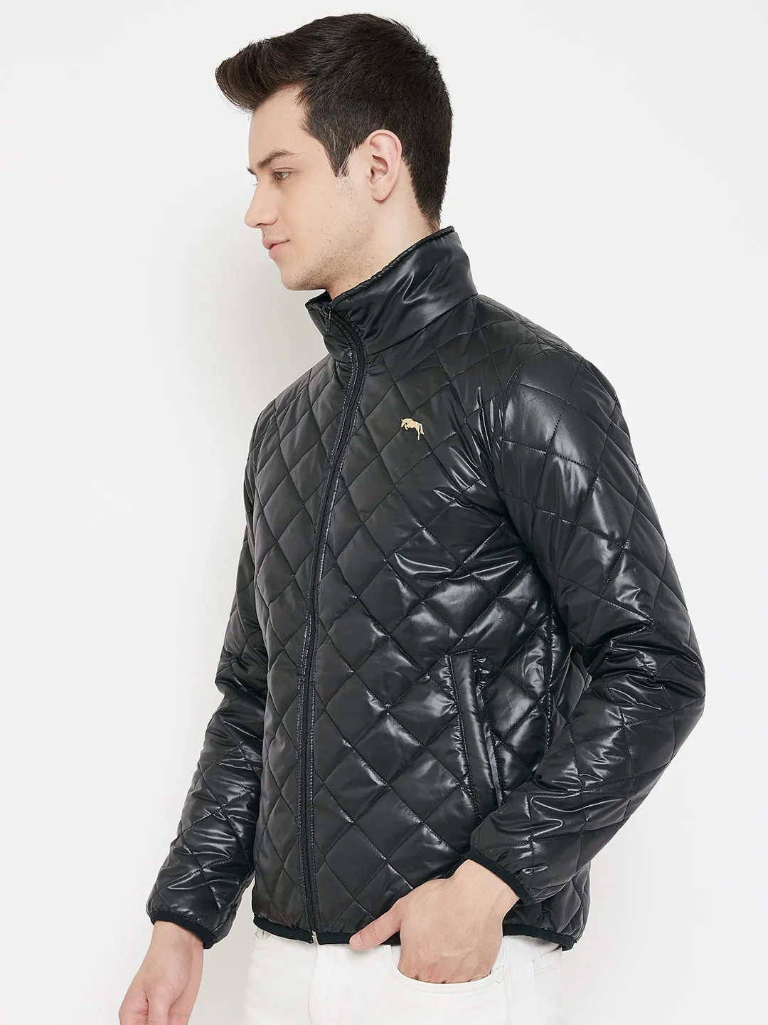 JUMP USA Men Black Quilted Jacket