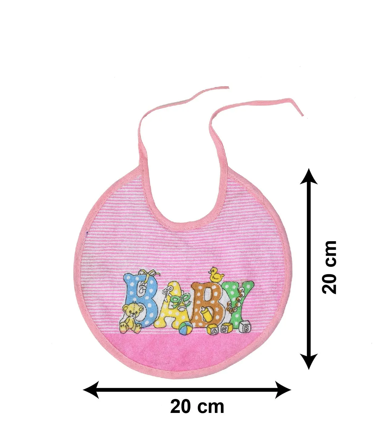 Kuber Industries Rouned Shaped Unisex Baby Cotton Super Bib, Baby Bib, Washable, Stain And Odor Resistant-Pack of 2 (Pink)-HS43KUBMART25532