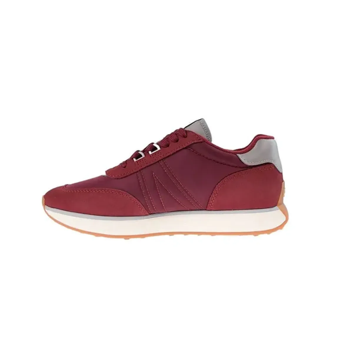 LACOSTE 7-45SMA00033C9 L-SPIN 123 MN'S (Medium) Burgundy/Off White Mesh & Suede Lifestyle Shoes