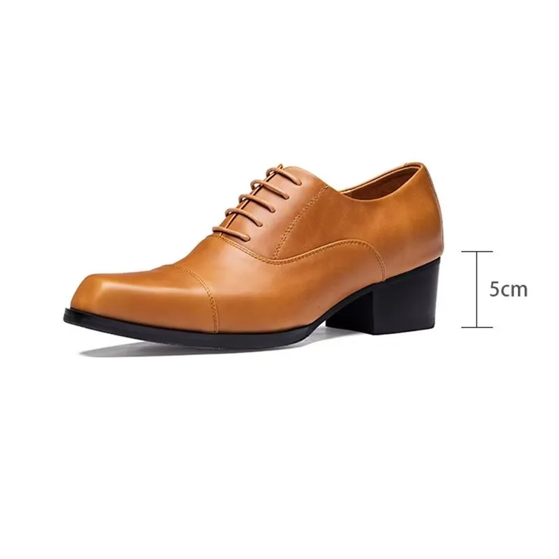 LuxeSquare Leather Oxford Dress Shoes