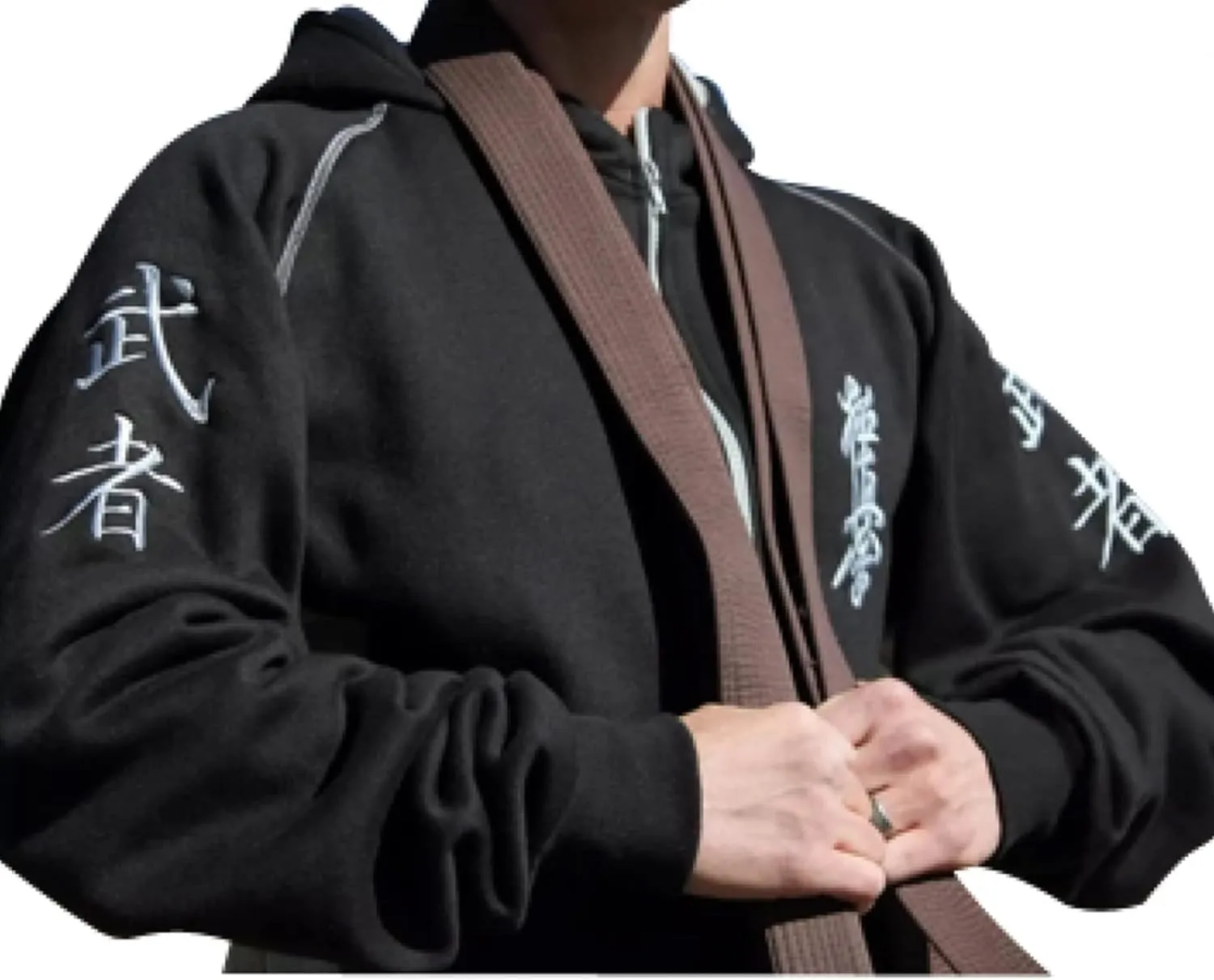 MEN EMBROIDERED KYOKUSHIN KANJI HOODIE FULL ZIPPER